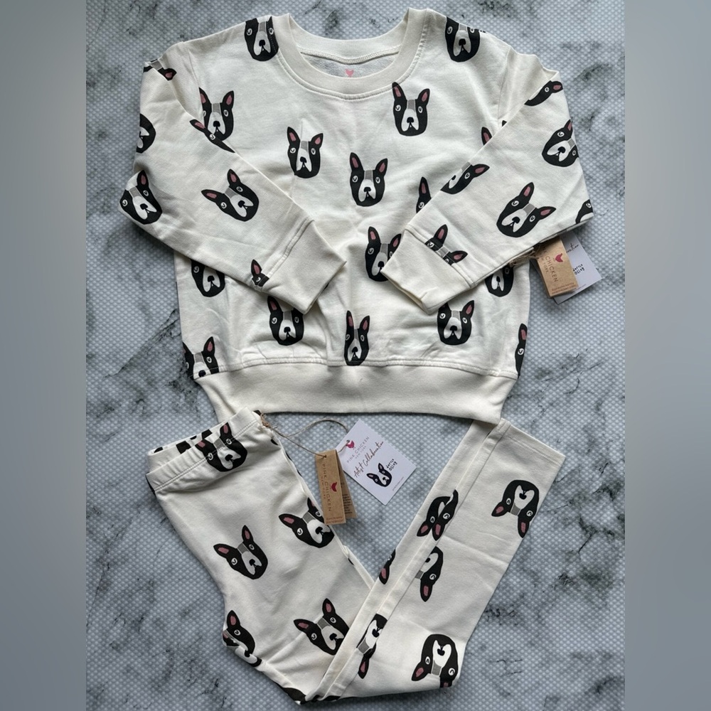 NWT Pink Chicken Boston Terrier Set